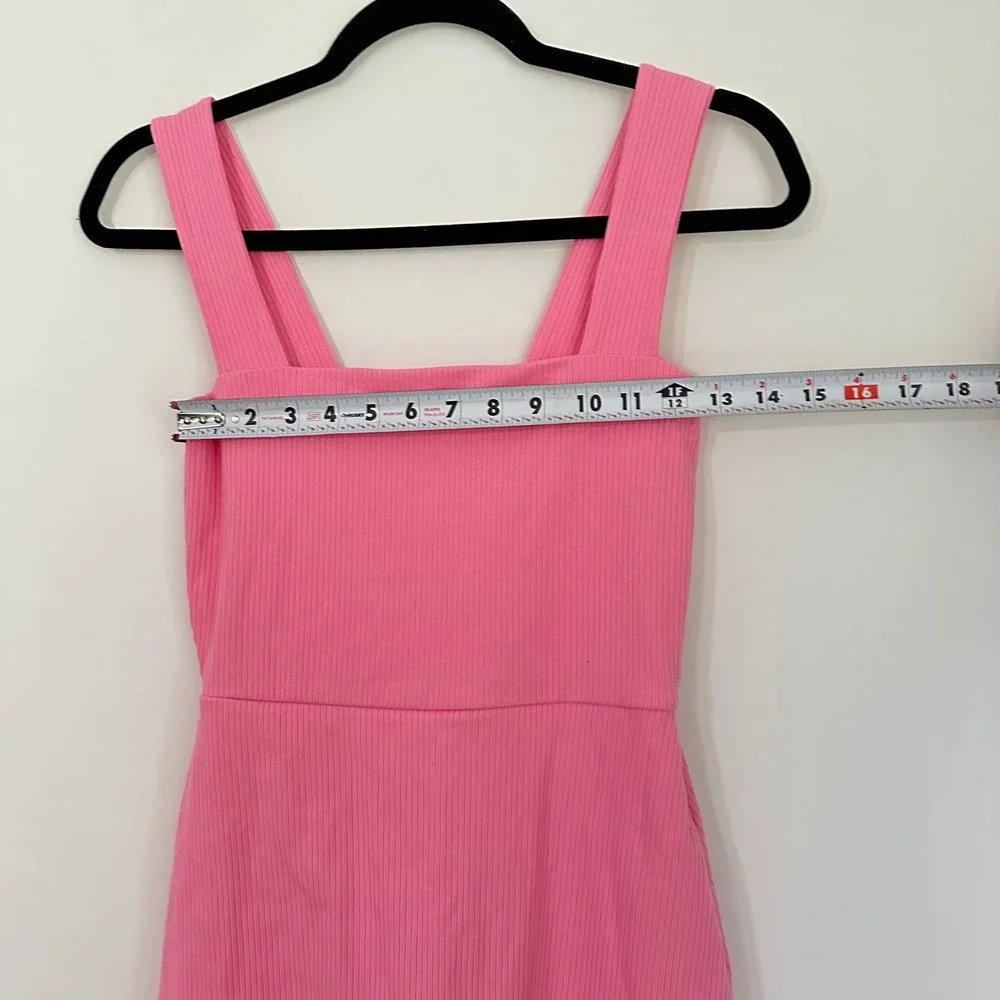 Pink Square-Neck Mini Dress - Picture 7 of 9